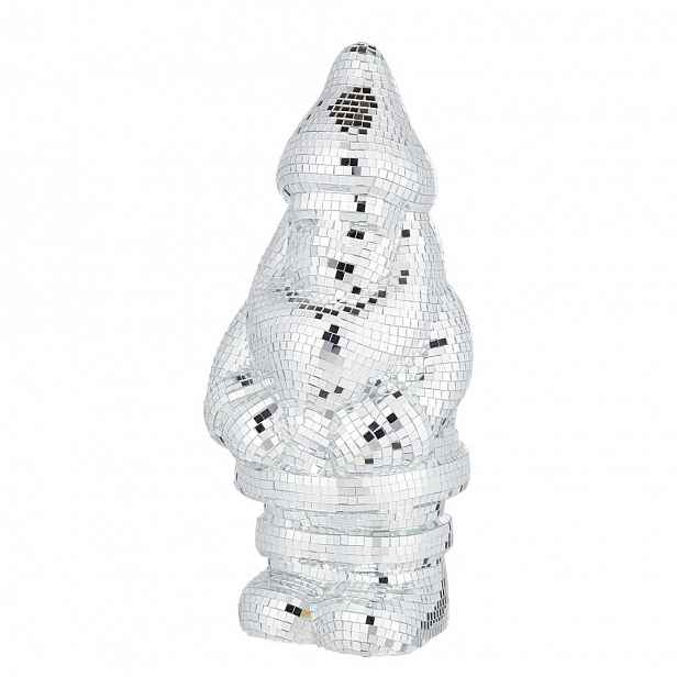 Butlers DISCO Santa 45 cm - stříbrná