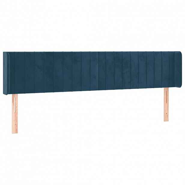vidaXL Čelo postele typu ušák tmavě modrá 163x16x78/88 cm samet