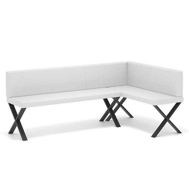 Idohome ROHOVÁ LAVICE VERO X pravá ekokůže hladká, 142/196 cm, bílá