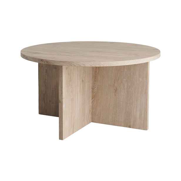 Kulatý konferenční stolek z MDF ve světle přírodní barvě ø 85 cm Poppy – Ellos Home