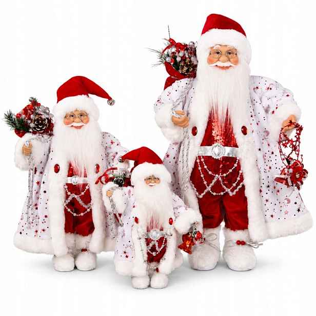 Velký XXL set 3 Mikulášů Dekorace Vánoční rodina 30/45/60 cm