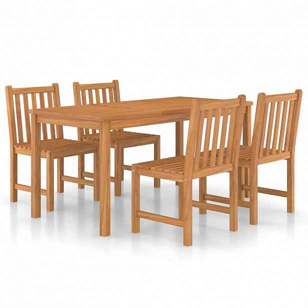 vidaXL 5dílná zahradní jídelní sada 160 x 80 cm masivní teakové dřevo