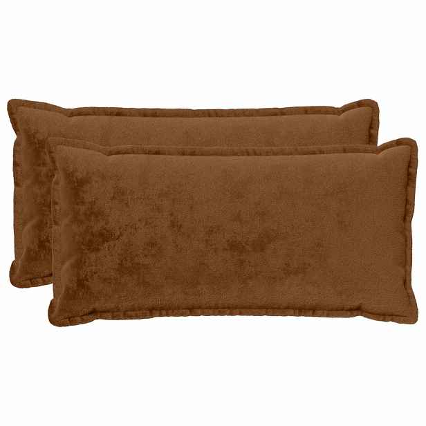 vidaXL Odhazovací polštář 2 ks HOUTEN Světle hnědá 40 x 80 cm Flanel