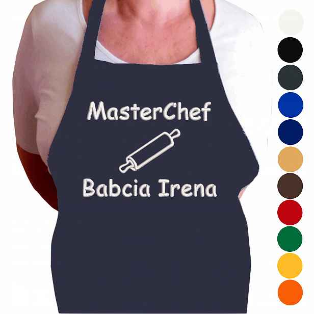 Dárek pro babičku k Dni babiček od vnučky, vnučka, zástěra s jménem MasterChef