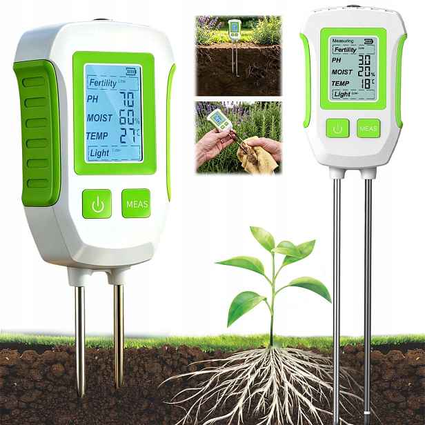 Půdní Měřič 5V1 Kyselinoměr Tester Ph Zeminy Pro Měření Zahradní Půdy