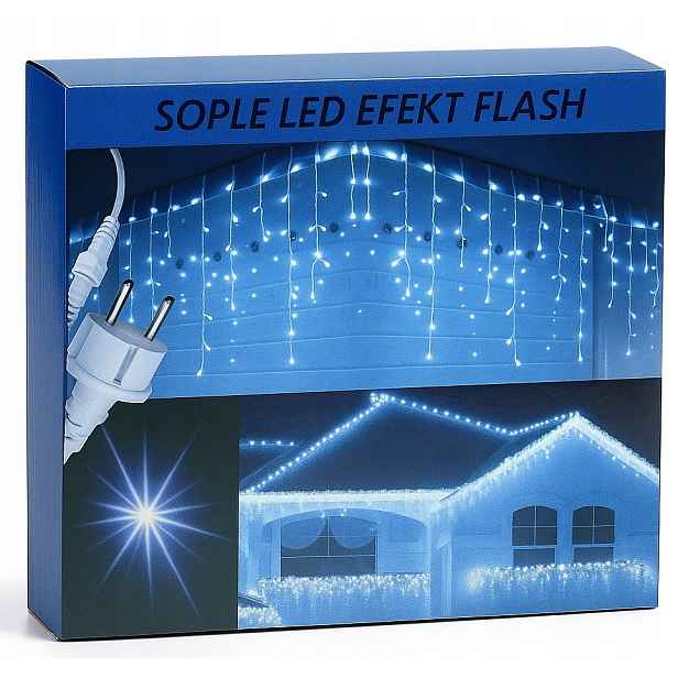 Rampouchy 500LED Studená Bílá Venkovní Vánoční Osvětlení Na Stromeček Blesk
