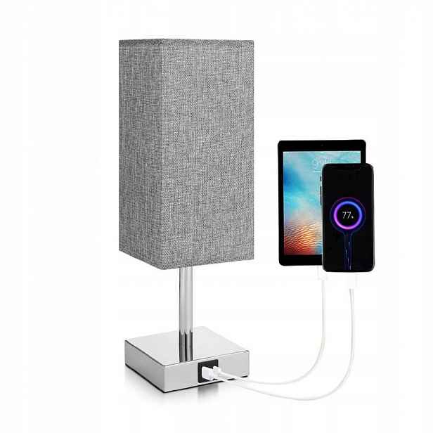 Stolní lampa Emma Sq E14 2xUSB