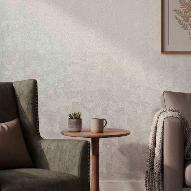 Tapeta Do Pokoje Jemný Geometrický Vzor Šedá Vinylová Tapeta