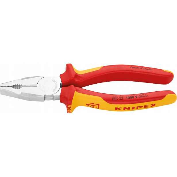 Univerzální kleště Vde, chromované, s rukojetí, vícekomponentní, 160 mm Knipex