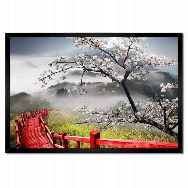 Plakáty v rámu 60x40 Červený most v Japonsku