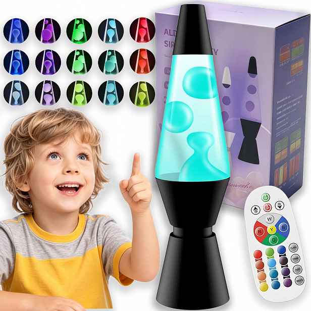 Dekorativní Stolní Lampa Noční Lava Rgb Lampička Stolní 37 CM 17 Barev