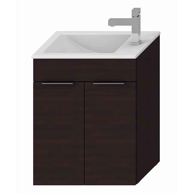 Jika old Jika Cube skříňka s 2 dveřmi s umývátkem 60 cm tmavý dub; úchytky chrom