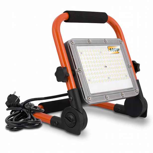 Led pracovní halogen stavební 100W přenosný reflektor s rukojetí Kabel