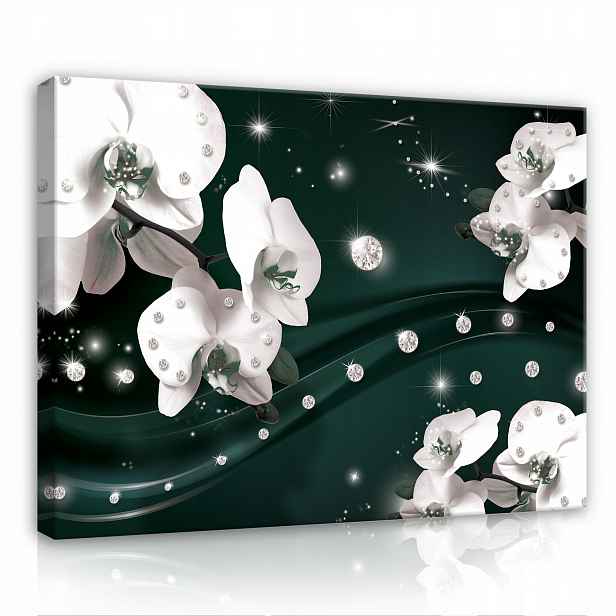 Obraz Do Ložnice Orchidej Květiny Diamanty Na Plátně Zeď Velký 100x70