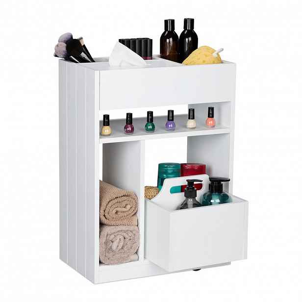 Relaxdays VOZÍK Bílý MDF vyjímatelný box