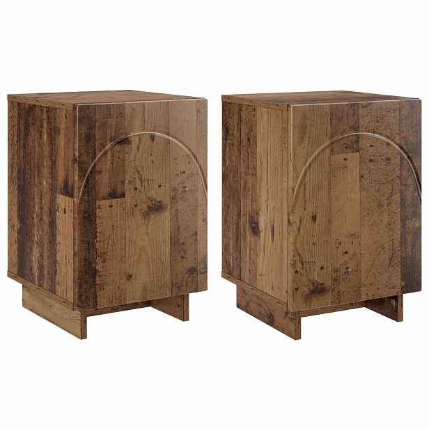 vidaXL Noční skříňka 2 ks Staré dřevo 33,5 x 34,5 x 50 cm