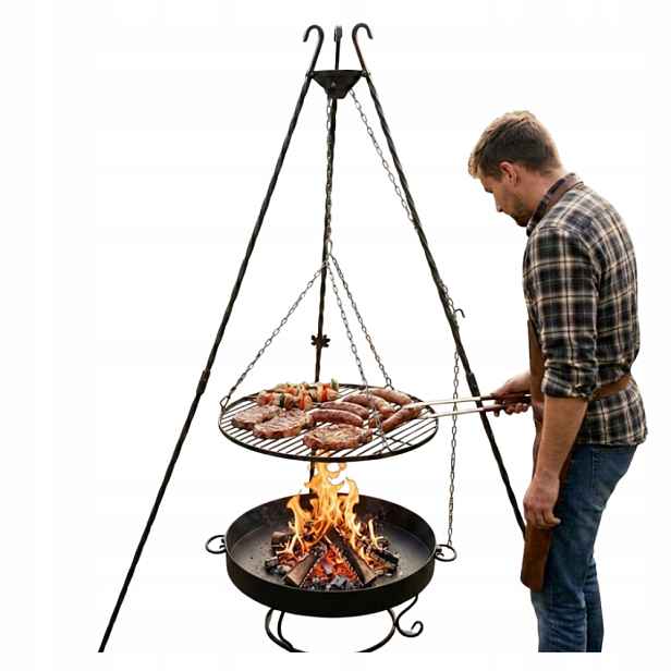 Zahradní Gril Trojnožka Rošt Ohniště 60 CM