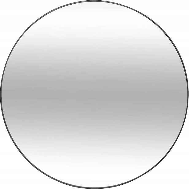 Zrcadlo Nástěnné Kulaté Kovové Velké Stylové Černé, Průměr 100 CM