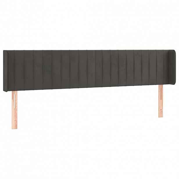 vidaXL Čelo postele typu ušák tmavě šedé 183x16x78/88 cm samet
