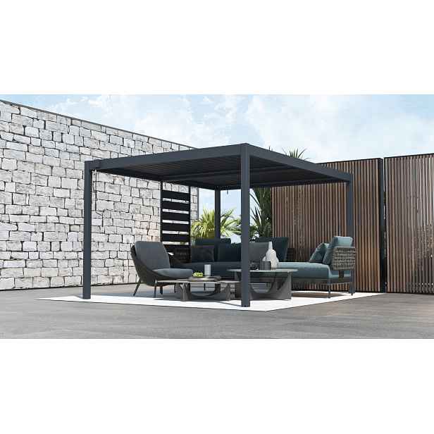 Boční zástěna pro bioklimatickou pergolu BestBerg BBP-ACG / 92 × 203 cm / šedá