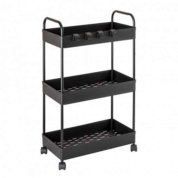 Koupelnový regál na kolečkách 40x67,6x26 cm  černý AWD02041943