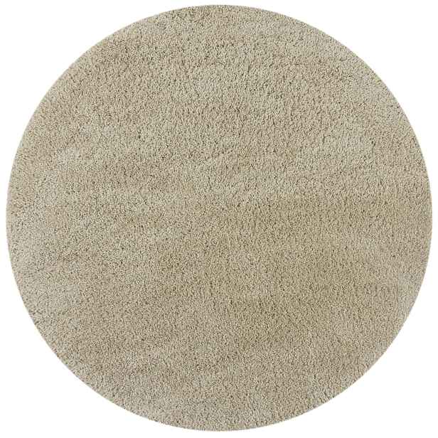Kusový koberec Shaggy Teddy Natural kruh, 133x133 (průměr) kruh, béžová, dětský pokoj, Flair Rugs