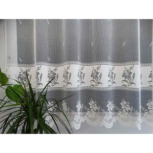 Mg Záclona žakárová tlustá žakárová páska 30370H Ecru 350 x 150 cm, šitá s páskou Skr