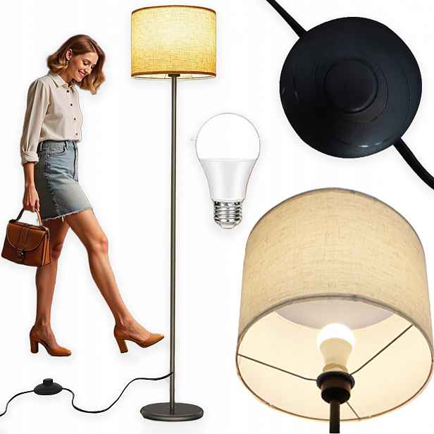 Moderní Podlahová Stojací Lampa S Led 156 CM A Žárovkou E27 3, Barva