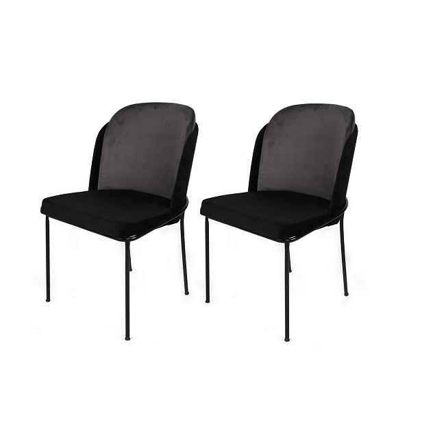 Sada jídelních židlí Dore Grey and Black, 2 ks