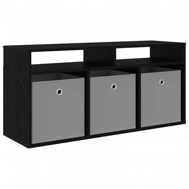 vidaXL Nízký skříň se zásuvkou Černý dub 102 x 32 x 48,5 cm