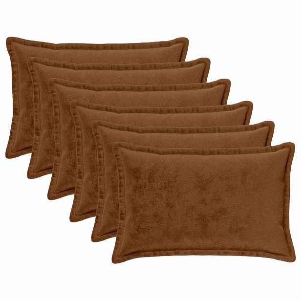 vidaXL Odhazovací polštář 6 ks HOUTEN Světle hnědá 30 x 50 cm Flanel