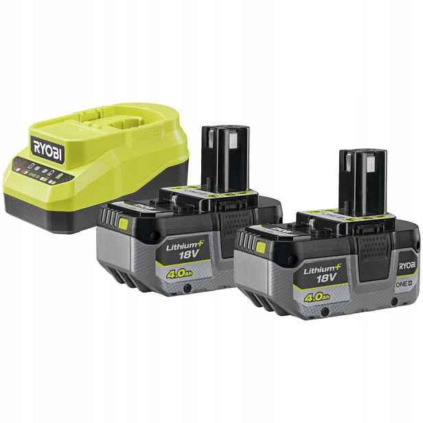 Sada 2x Akumulátor 4AH 18V RB1840X One+ Nabíječka 2A Ryobi RC18120A-240X