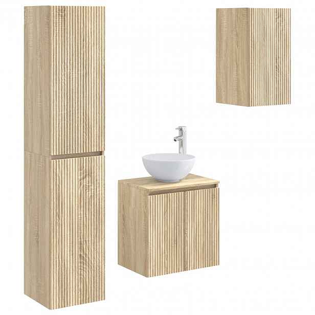 vidaXL Sada koupelnového nábytku 3 ks Dub sonoma 33 x 34,5 x 160 cm