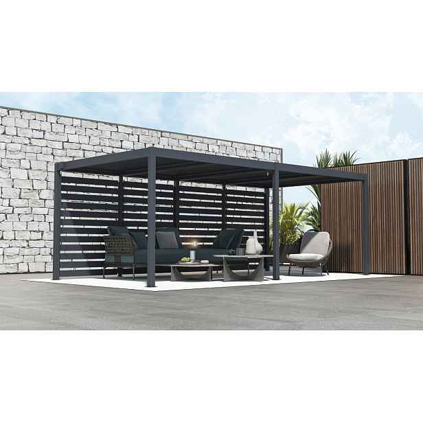 Boční zástěna pro bioklimatickou pergolu BestBerg BBP-F1CG / 283 × 218 cm / šedá