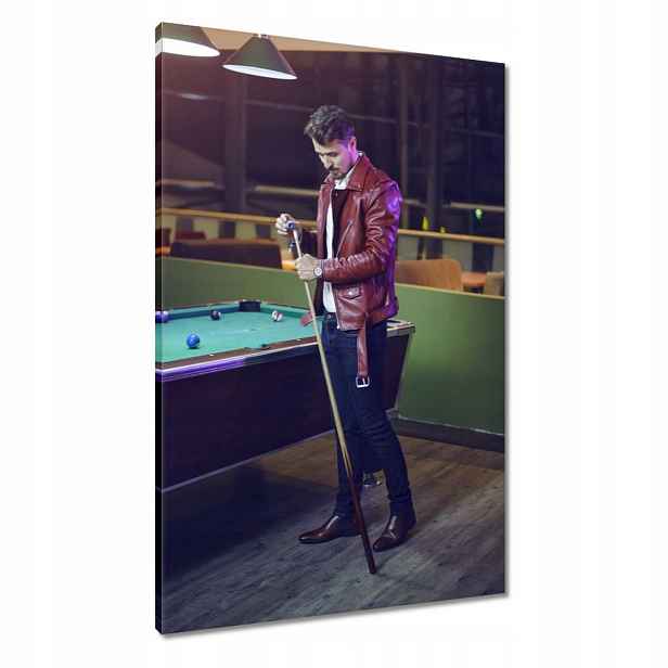 Obrazy 60x90 Kulečník Hra Stůl Bílé Tyče