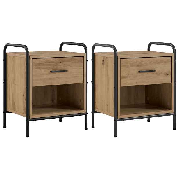 vidaXL Noční skříňka 2 ks Dub artisan 40 x 30 x 50 cm Kompozitní dřevo