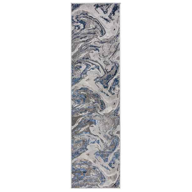 Běhoun Eris Marbled Navy, 60x230, modrá, chodba / předsíň, Flair Rugs