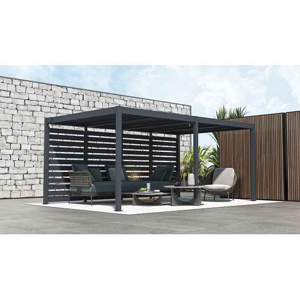 Boční zástěna pro bioklimatickou pergolu BestBerg BBP-E1CG / 238 × 218 cm / šedá