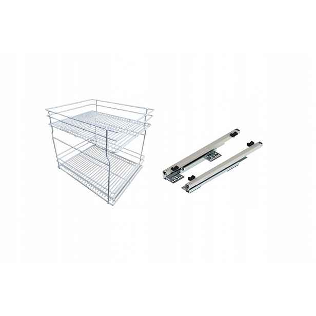 Koš do spodní skříňky Cargo 60 cm 600 Bílý 2p s tlumením dovírání Rejs pod závěs