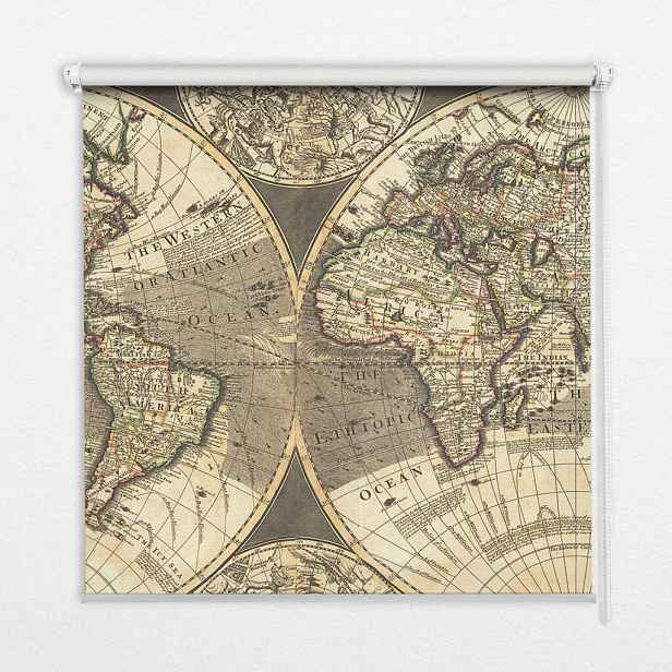 TULUP VNITŘNÍ roleta - okenní roleta - roleta - 70x140 cm - Mapa světa