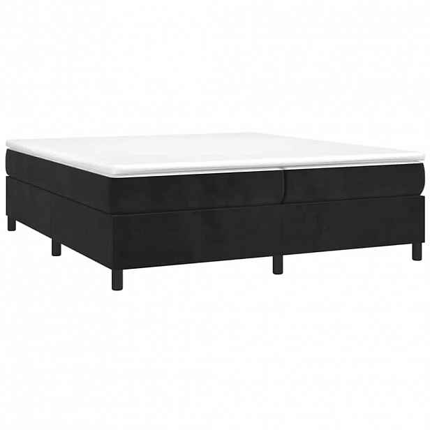 vidaXL Box spring postel s matrací černá 200x200 cm samet