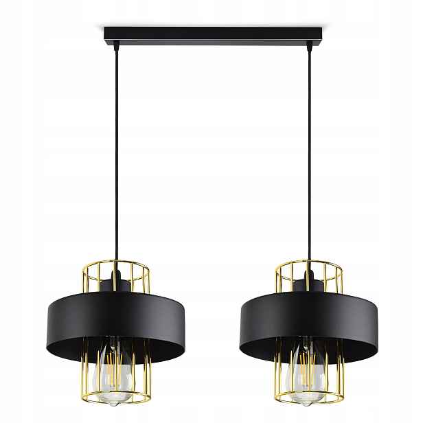 Závěsná lampa Lustr Stropní Svítidlo Černá Bílá Loft