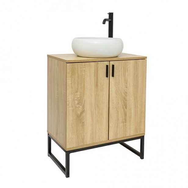 Ceramia Easy koupelnová skříňka s umyvadlem 60x73x36 cm světlý dub lesk EASYUMDB5