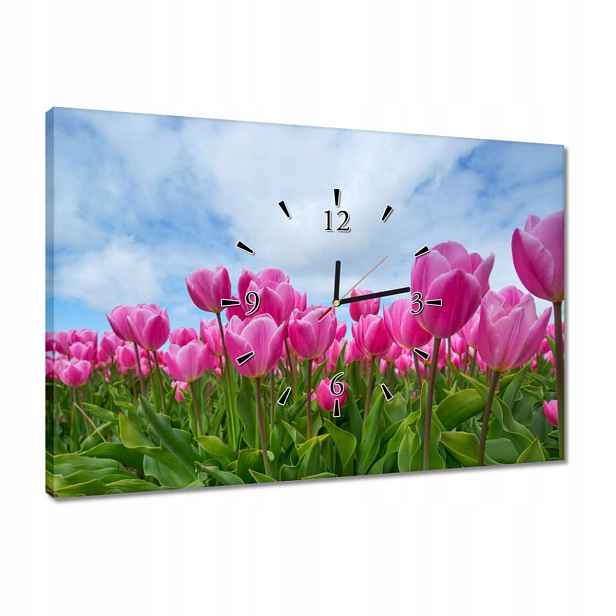 Hodiny 60x40 Tulipány na Valentýna