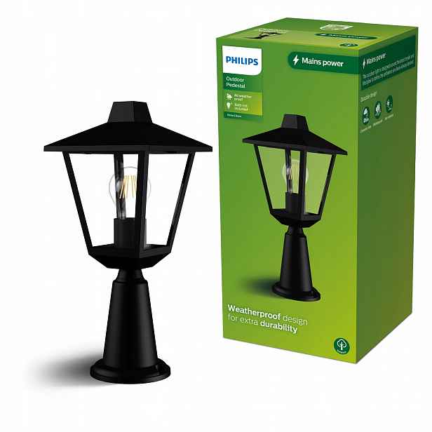 Led zahradní venkovní lampa Philips Kinno E27 IP44 Stojící Sloupek 38.5 cm