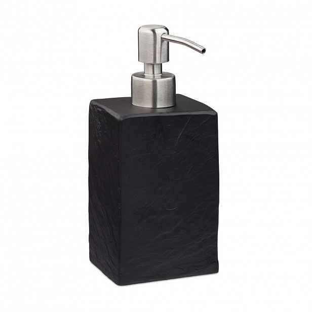 Relaxdays DÁVKOVAČ MÝDLA Černý kamenný vzhled 200 ml