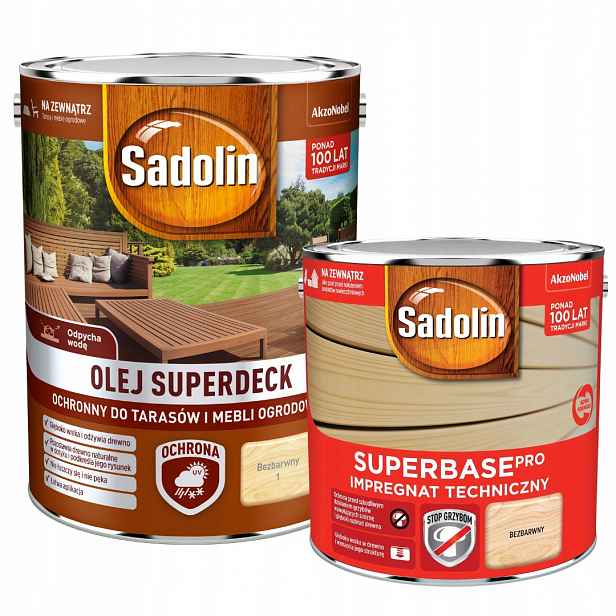 Sadolin Superdeck Olej Na Terasy 5 L Bezbarvý Sadolin Superbase 2,5 L