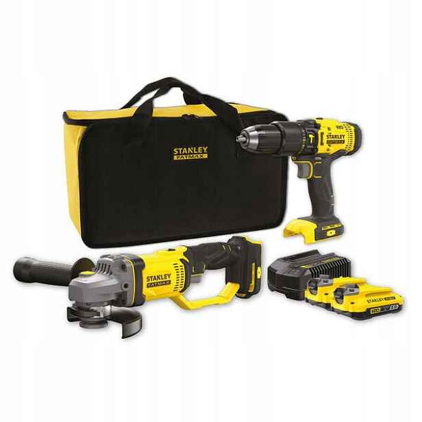 Stanley SFMCK471D2S Sada 18V Fatmax V20 Vrtačka Bruska 2×2AH
