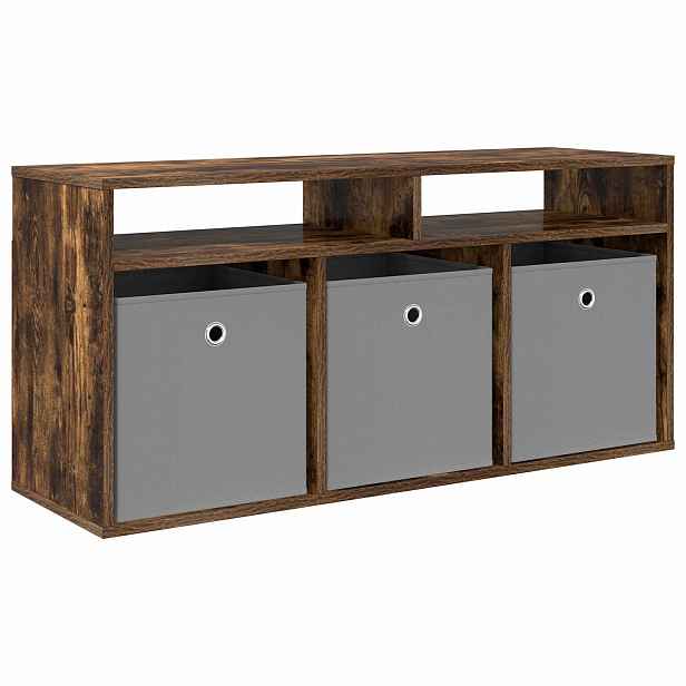 vidaXL Nízký skříň 102 x 32 x 48,5 cm Kouřový dub
