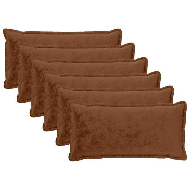 vidaXL Odhazovací polštář 6 ks HOUTEN Světle hnědá 40 x 80 cm Flanel